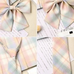 Juwas Candy Color Plaid JK Uniform Bow Ties And Tie