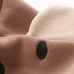 Juwas CLOTHING Bear Embroidery Drawstring Pocket Hoodie