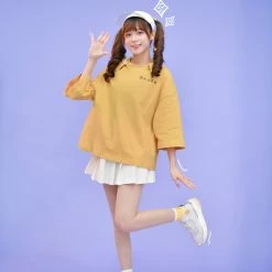 Juwas NEW ARRIVAL Cute Japanese Monster Three-Fourth Sleeve Hoodie