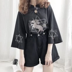 Juwas Dark Goth “Mystery” Unicorn Long Sleeve T-shirt CLOTHING