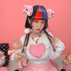 Juwas CLOTHING Sweet Love Heart Hallow Out Sweatshirt