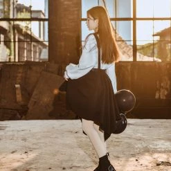 -Juwas Cool Gangster Girl Black Skirt And White Top