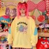 Juwas CLOTHING Japanese Harajuku Cartoon Print Loose Hoodie