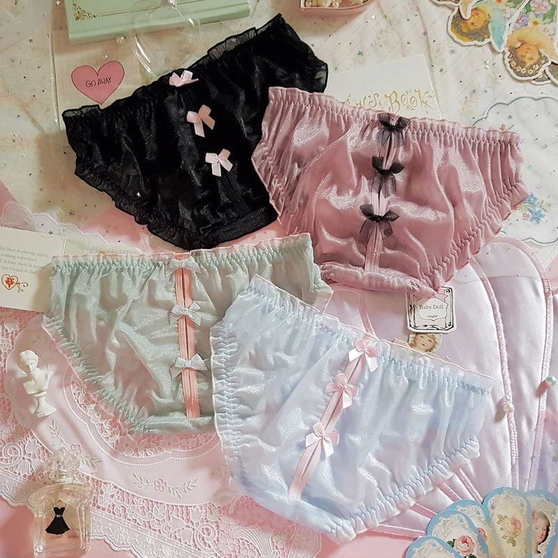 Juwas Cute See Through Ribbon Back Plus Size Panty 4 Juwas Cute See Through Ribbon Back Plus Size Panty