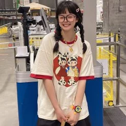 Juwas Cartoon Cows Print Cotton T-shirt