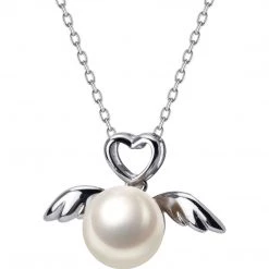 Juwas Love Angel Wings Pearl Silver Necklace NEW ARRIVAL