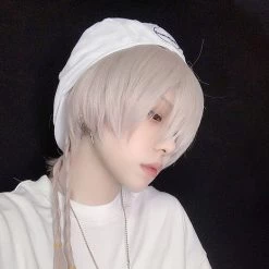 Juwas Fashion & Beauty Braid Back Tail Silver Short Cut Wig