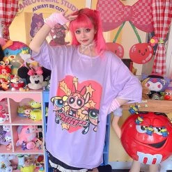 Juwas NEW ARRIVAL Harajuku Cartoon Animal Print Loose Summer T-shirt 19 Juwas NEW ARRIVAL Harajuku Cartoon Animal Print Loose Summer T-shirt