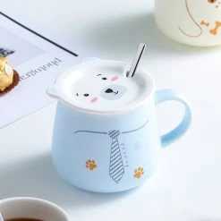 Juwas Animal Corgi Bear Kitty Ceramics Coffee Mug