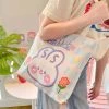 Juwas Blush Rabbit Rose Plaid Tote Hand Bag