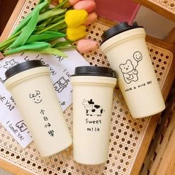 Juwas Kawaii Bear And Cow Hot Beverage Cup NEW ARRIVAL