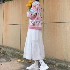 Juwas CLOTHING Lovely Lace Elastic Waist Skirt