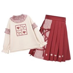 -Juwas Queen Of Hearts Themed Tops Skirt