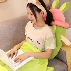 Juwas NEW ARRIVAL Green Avocado Plush Toy With Blanket