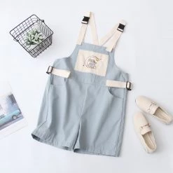 Juwas NEW ARRIVAL Moon Rabbit Print Shorts Overall