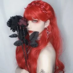Juwas Fashion & Beauty Flame Red Princess Bangs Wavy Wig