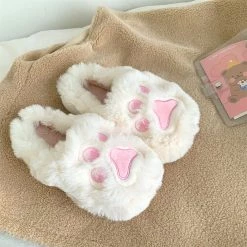 Juwas Big Kitty Paw Fur Home Slippers NEW ARRIVAL