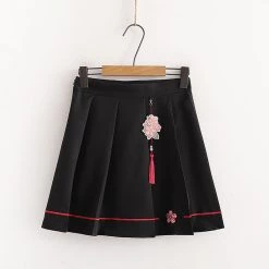 Juwas Flowers Embroidery T-Shirt Skirt Set CLOTHING