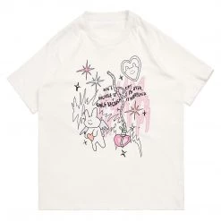 Juwas Funny Rabbit Graphics Print Cotton T-shirt NEW ARRIVAL