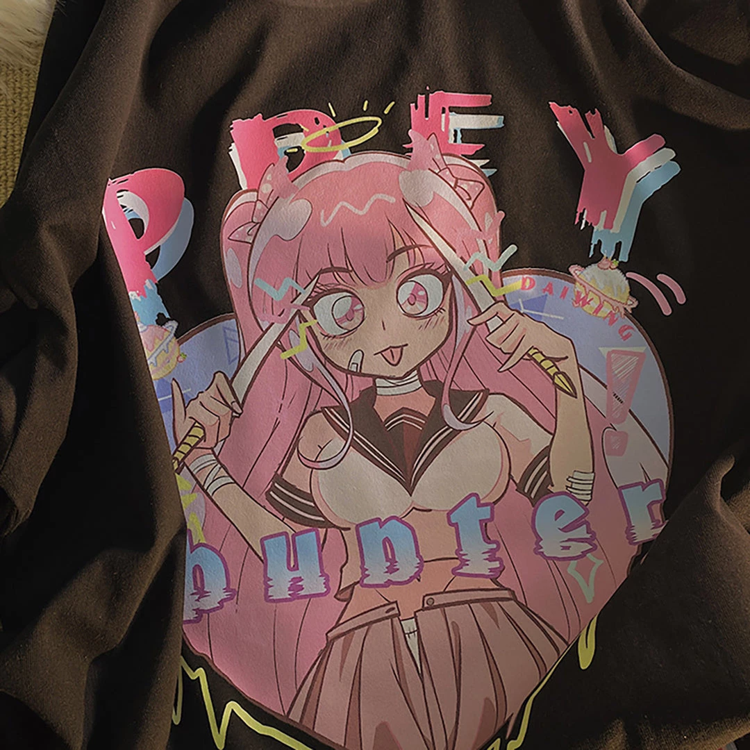 Juwas Anime Print Loose Hoodie 10 Juwas Anime Print Loose Hoodie