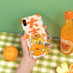 Juwas.com Online Store NEW ARRIVAL Cat Loves Oranges Lucky IPhone Case