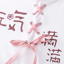 Juwas NEW ARRIVAL Flower Letter Print Lace T-shirt