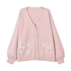 Juwas Kawaii Milk Bear Print Pastel Cardigan NEW ARRIVAL 15 Juwas Kawaii Milk Bear Print Pastel Cardigan NEW ARRIVAL