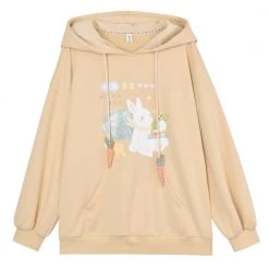 Juwas NEW ARRIVAL Adorable Eating Rabbit Oversized Hoodie