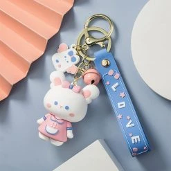 Juwas NEW ARRIVAL Cute Rabbit PVC Keychain
