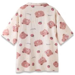 Juwas Brown Bear Cotton Pajama Robe Top And Shorts Set NEW ARRIVAL 11 Juwas Brown Bear Cotton Pajama Robe Top And Shorts Set NEW ARRIVAL