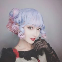 Juwas Fashion & Beauty Unicorn Pastel Curly Short Pixie Wig