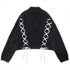 Juwas Side Lace Loose Winter Sweater NEW ARRIVAL