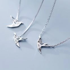 Juwas Crane Sterling Silver Necklace