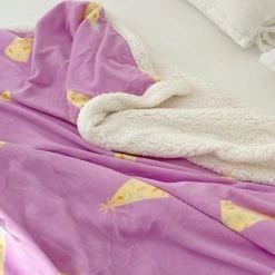 Juwas Party Hat Print Velvet Fleece Blanket HOME&LIFESTYLE