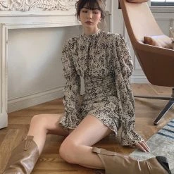 Juwas Chic Floral Mini Slim Dress CLOTHING