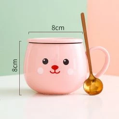 Juwas Cute Cartoon Rabbit Bear Frog Chick Ceramic Mug