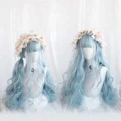 Juwas Mermaid Long Aqua Blue Cosplay Wig