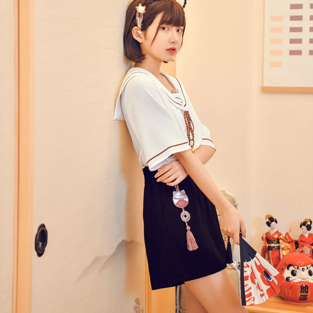 Juwas NEW ARRIVAL Lucky Chinese Amulet Black Short Pants 7 Juwas NEW ARRIVAL Lucky Chinese Amulet Black Short Pants