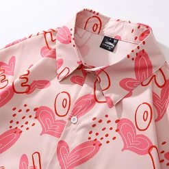 Juwas Love Hearts Printed Vintage Loose T-shirt