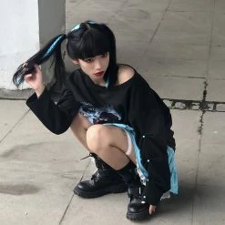 Juwas Gothic Asymmetry Loose Hoodie NEW ARRIVAL