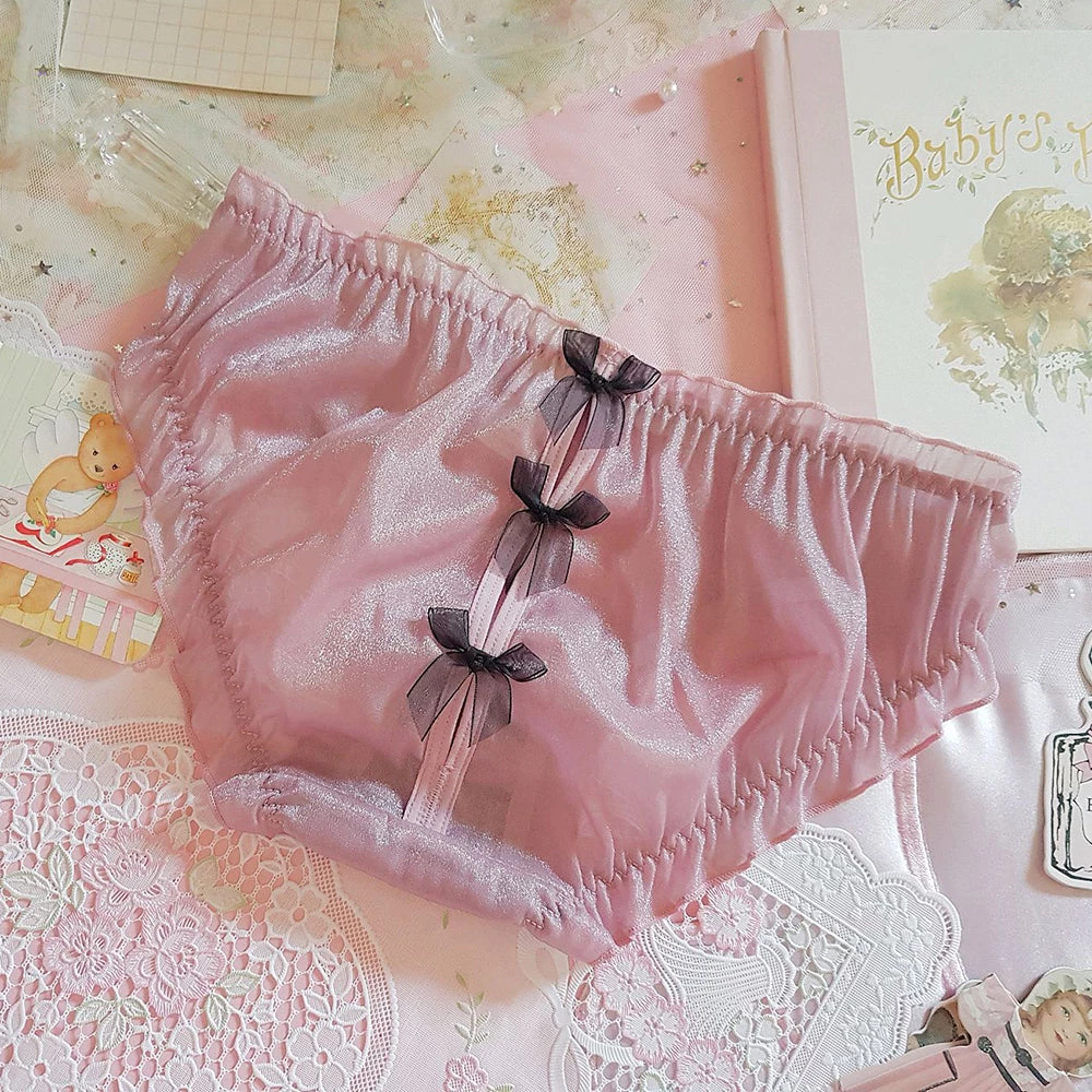 Juwas Cute See Through Ribbon Back Plus Size Panty 8 Juwas Cute See Through Ribbon Back Plus Size Panty