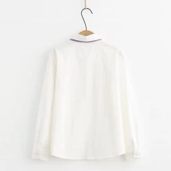 Juwas Cartoon Embroidery Coat Tie Shirt Denim Pants