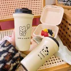 Juwas Kawaii Bear And Cow Hot Beverage Cup NEW ARRIVAL
