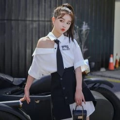 Juwas Cool Hiller Shoulder Cut Skirt Dress Shirt NEW ARRIVAL