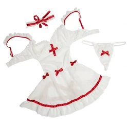 Juwas Sexy Red Devil Sheer Cloth Dress Costume Set