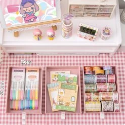 Juwas Kawaii Pink Mini Desk Computer Organizer