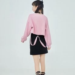 Juwas NEW ARRIVAL Harajuku Short Hoodie Zipper Skirt