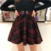 Juwas.com Online Store NEW ARRIVAL Punk Woolen High Waist Plus Size Plaid Skirt