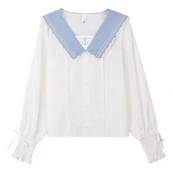 Juwas Kawaii Sailor Blue School Uniform Tops NEW ARRIVAL 8 Juwas Kawaii Sailor Blue School Uniform Tops NEW ARRIVAL