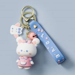 Juwas NEW ARRIVAL Cute Rabbit PVC Keychain